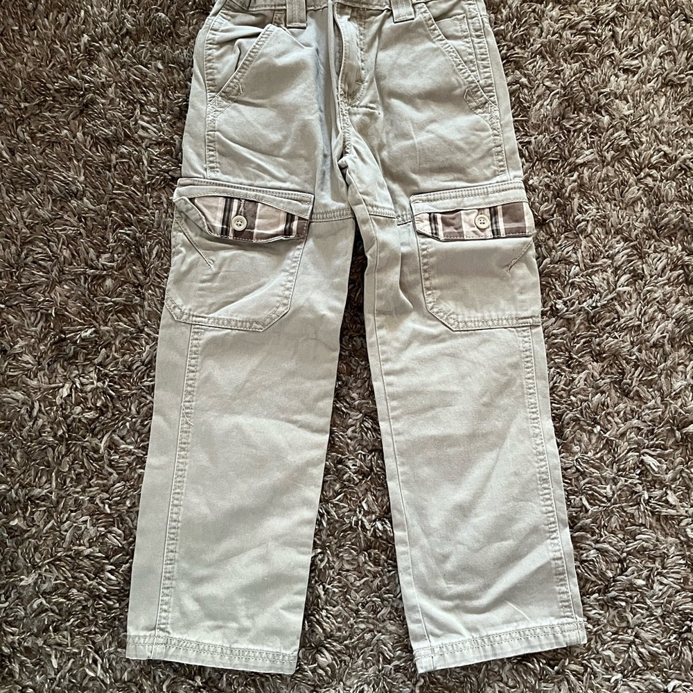 Wrangler Boy Khahki Dress Pant Sz 7 w/checkered detailing on pockets adjustable